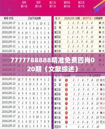 7777788888精准免费四肖020期（文献综述）