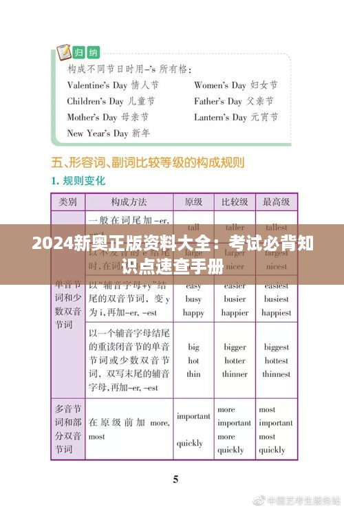 2025新奥正版资料大全：考试必背知识点速查手册