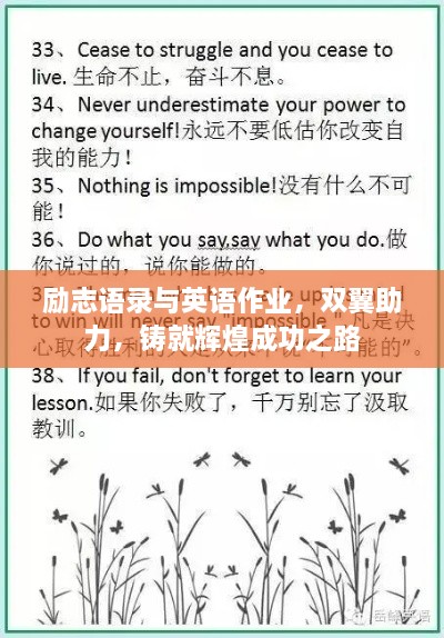励志语录与英语作业，双翼助力，铸就辉煌成功之路