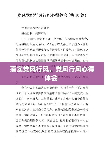 落实党风行风，党风行风心得体会 