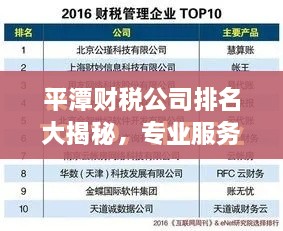 平潭财税公司排名大揭秘，专业服务竞争力与影响力榜单！