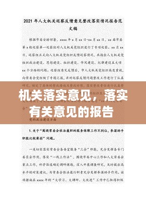 机关落实意见，落实有关意见的报告 