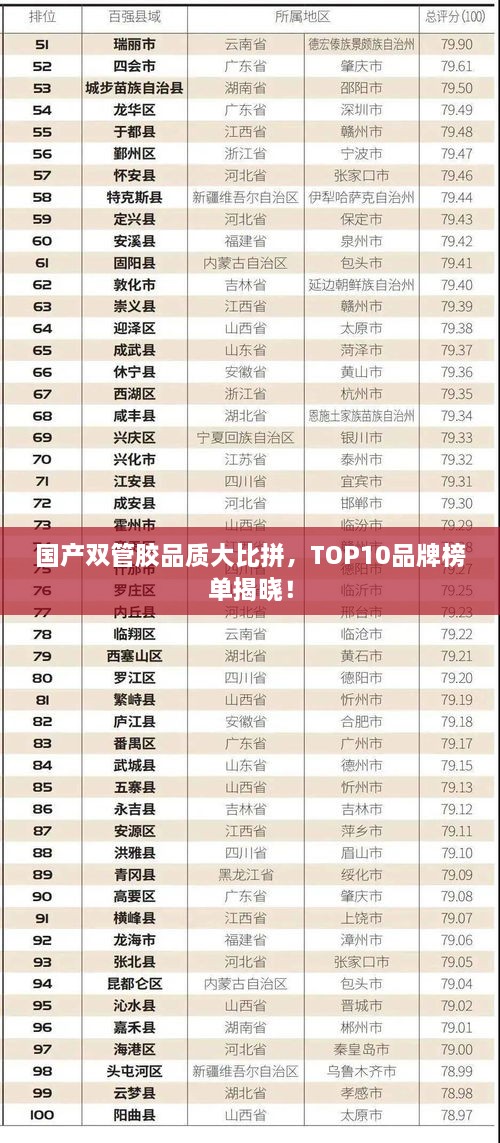 国产双管胶品质大比拼，TOP10品牌榜单揭晓！
