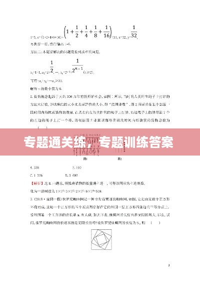 专题通关练，专题训练答案 