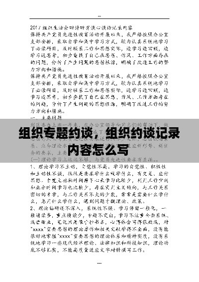 组织专题约谈，组织约谈记录内容怎么写 