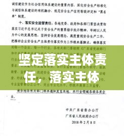 坚定落实主体责任，落实主体责任心得体会 